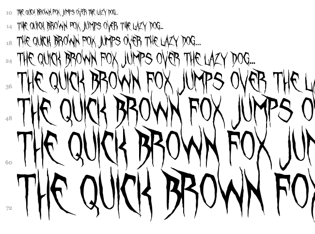 Unquiet Spirits font waterfall